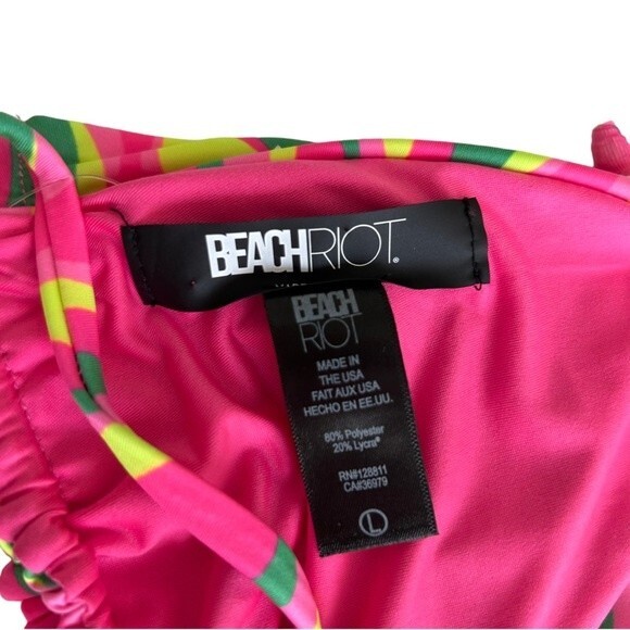 NEW BEACH RIOT Raquel Top Soliel Bottom String Bikini Set L 90s Wave Swim Suit - Picture 5 of 5
